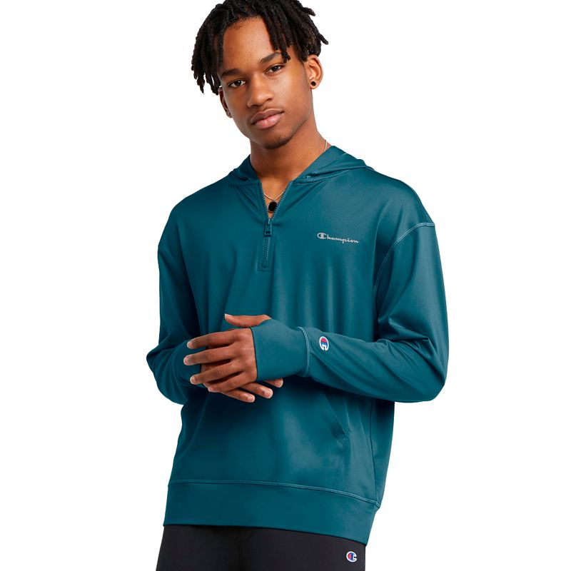 Champion zip shop through sweater verde